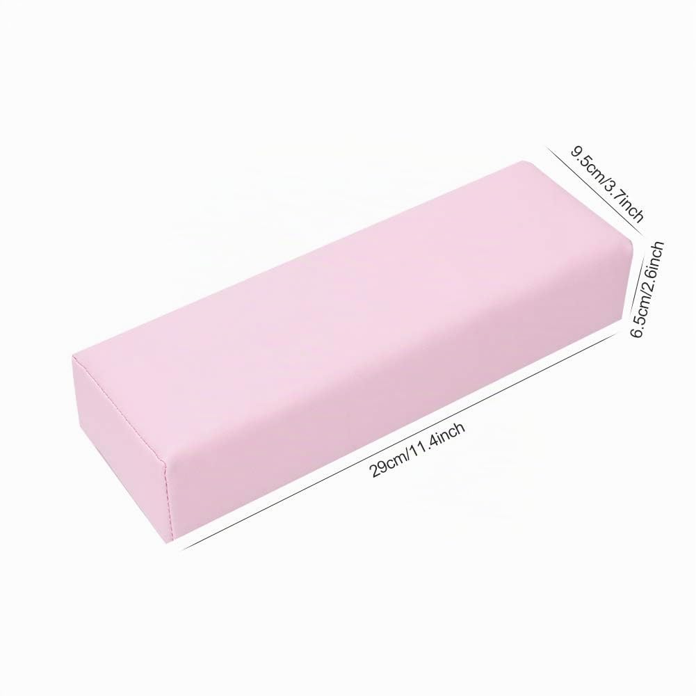 Coussin de main pour manucure - Amovible et lavable - En cuir synthétique souple - Support ergonomique pour manucure et traitement des ongles - Rose