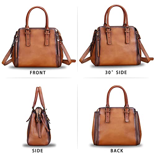 Image of Genuine Leather Handbags Satchel for Women Purse Vintage Handmade Top-Handle Crossbody Shoulder Bag