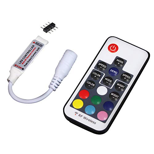 UltraBright 17 Key Tasten RF Remote Control Fernbedienung, 5V/12V/24V 12A Mini Controller Kontroller Empfänger für SMD RGB LED Fee Beleuchtung Strip Licht Streifen Cover