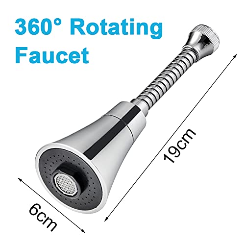 Image of Kitchen Faucet Head Replacement, Kitchen Sink Faucet Parts, Pull Down Faucet Sprayer Head Nozzle, Stream Spray and Pause Mode Can Rotate 360(Faucet with Nozzle, Set of 2)