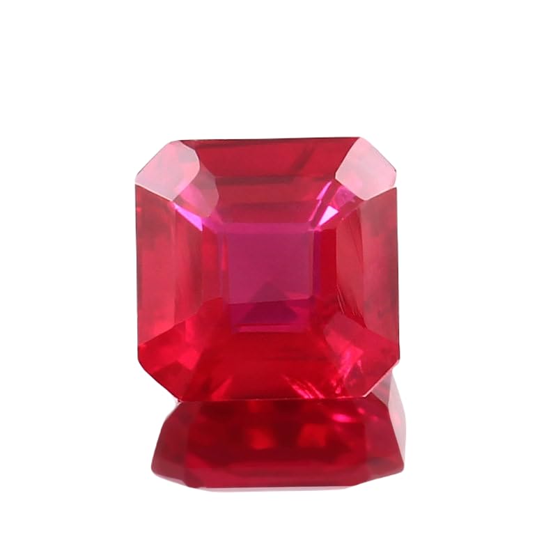 Rubis naturel GH_NAT_13340 en forme d'émeraude facettée de 9,4 x 9,4 x 6 mm