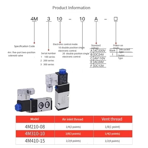 Électrovanne 4M210-08 DC24V vanne d'inversion 5/2 pour vérin pneumatique - 7