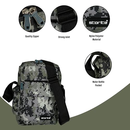 Image of Storite 10 Inch Stylish Padded Mini Crossbody Sling Bag for Men and Women, Small Passport Travel Bag and Small Sling Bag With Water Bottle Pocket