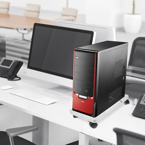 Soporte móvil para torre de computadora con ruedas, carrito para CPU con alta capacidad de carga, ideal para uso en casa y oficina miniatura 2