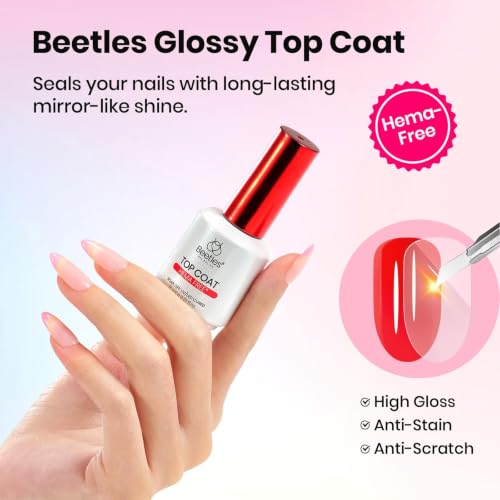Image of Beetles Gel Base and Top Coat Set with Matte Top Coat - 3 Pcs No Wipe Gel Nail Polish Kit, Glossy & Matte Finish, HEMA Free UV LED Soak Off Long Lasting Manicure Essentials