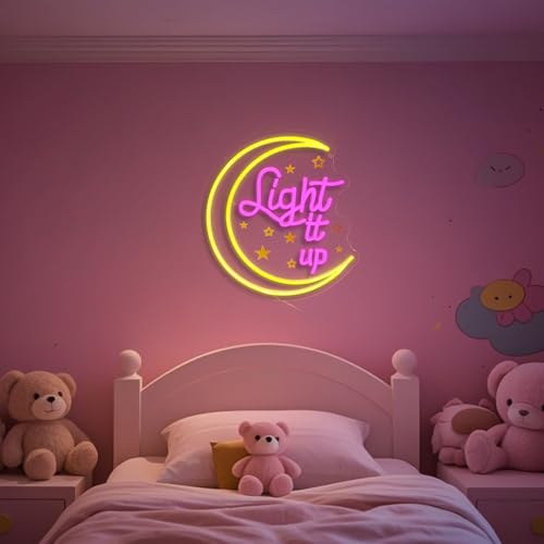 Image of Crescent City Neon Sign,Light It Up LED Sign | 13x14in Book Lover Gift, Reading Room Decor, Light It Up Led Sign, Bookish Merch for Home