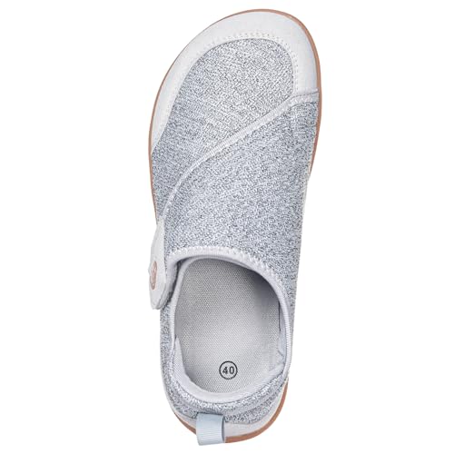 Image of Sisttke Diabetic Shoes for Men Extra Wide Width Adjustable Swollen Feet Orthopedic Shoes Arch Support Barefoot Diabetic Slippers for Edema Elderly Arthritis Indoor Outdoor