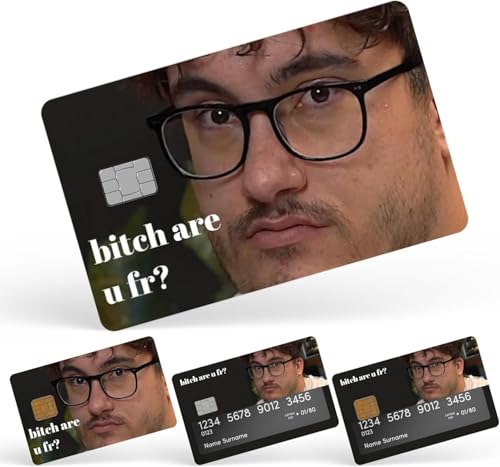 Credit Card Skin Debit Card Stickers for Key, Debit, Credit, Bank Card 4PCS Card Skin for Adults (Are U Fr)