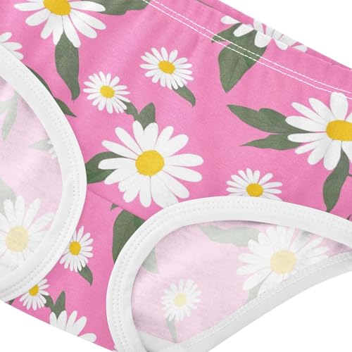 Pattern Toddler Underwear Floral 2t Cotton Panties Little Girl White Daisy Flowers Pink Briefs Kids Undies4
