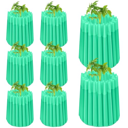 Vincreem 8 Pack 24in Wall of Water Gardener Insulating Plant Protective Cover Bulk Early Season Gardening Plant Protector for Cold Weather Anti-Frost Garden Ideal Planting (Green)