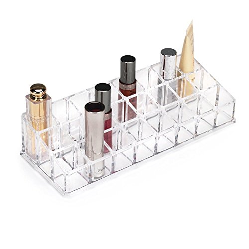 INOVERA (LABEL) 24 Compartment Makeup Lipstick Storage Holder Organizer Case, Pack of 1, Transparent - Image 6