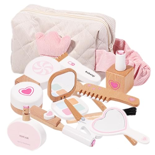 Ensemble maquillage en bois d'imitation durable avec parfum et peigne