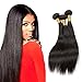 Produktbild LVY Brazilian Hair Weave Straight Human Hair 3 Bundles 8A virgin Hair Brasilianische Haare Bündel Echthaar Weave Menschliche Haare 300 g Total 14 16 18 Inch