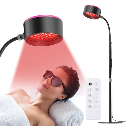 Caromolly Red Light Therapy for Face, Infrared Light Therapy for Body, 660nm Red Light and 850nm Near-Infrared Light Combo, 2 in 1 Retractable Stand Red Light Therapy Lamp for Skin Care, Pain Relief