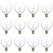 Sunlite 40163-SU G16.5 Globe Light Bulbs 60 Watts, Candelabra Base (E12), 120 Volt, Clear, Incandescent, Dimmable, 12 Pack, 32K - Warm White