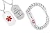 EngraveKING Free Engraving - Stainless Steel Medical Id Bracelet and Necklace Combo