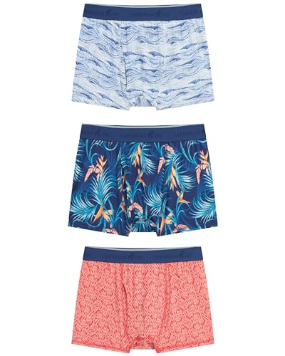 CARIBBEAN JOE Boxer Briefs, Birds of Paradise Pattern, 3 Pack, Fun Novelty Mens Underwear