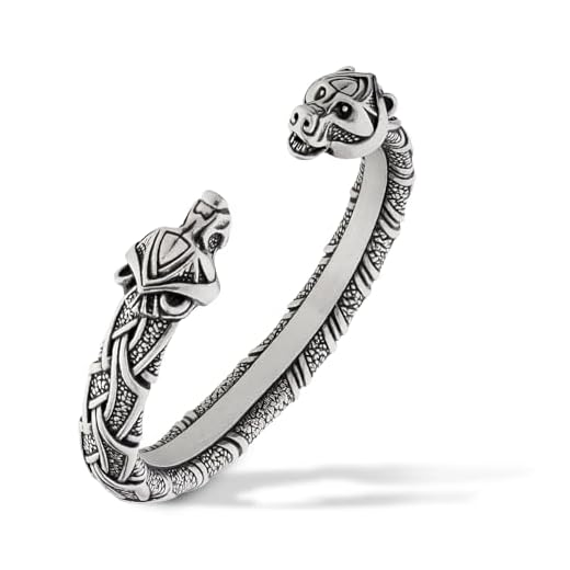 Viking Bracelet Berserker - Nordic Metal Adjustable Arm Ring with Bears - Scandinavian Design - Norse Jewelry Cuff for Men Women