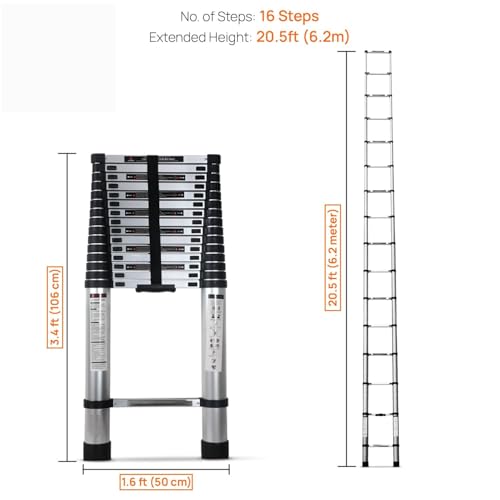 Image of Bigapple Aluminium Folding Step Ladder Portable and Compact (20.6 Feet (6.3 Meter))