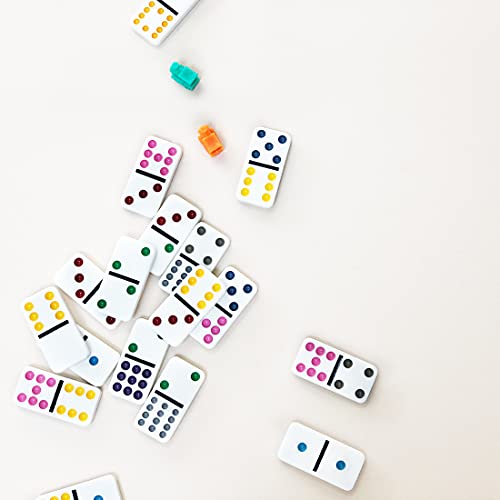 Tocebe Dominoes Set, Mexican Train Dominoes For Travel, 91 Tiles Double12 Colored Dominoes Game Set With Aluminum Case #TOP3