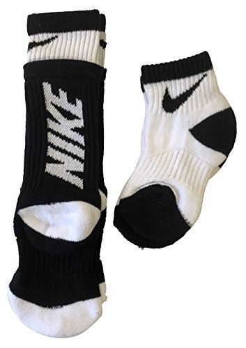 NIKE Quarter & Crew 2 Pack Socks Little Boys Size 13C-3Y/6-7(Sock Size)