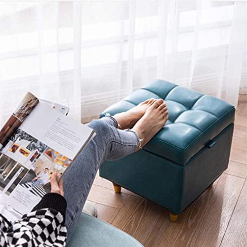 Pouf coffre de rangement en cuir pour optimiser la chambre