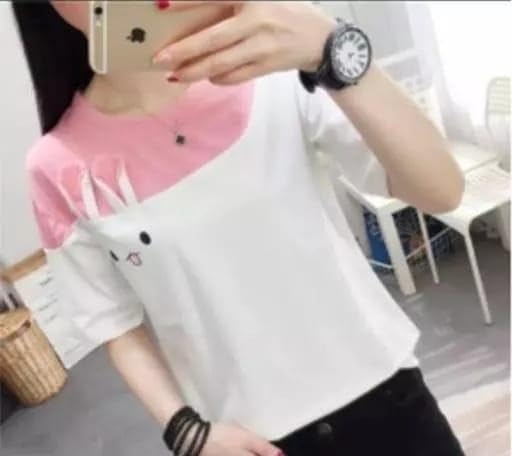 Image of Stylish Women Printed T-Shirt | Cotton Blend Half Sleeve Tee | Fashionable Everyday Collection