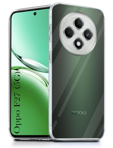 Image of Jkobi Back Cover for Oppo F27 (Silicone Clear Shockproof Case with Camera Protection | Soft and Flexible | Transparent)