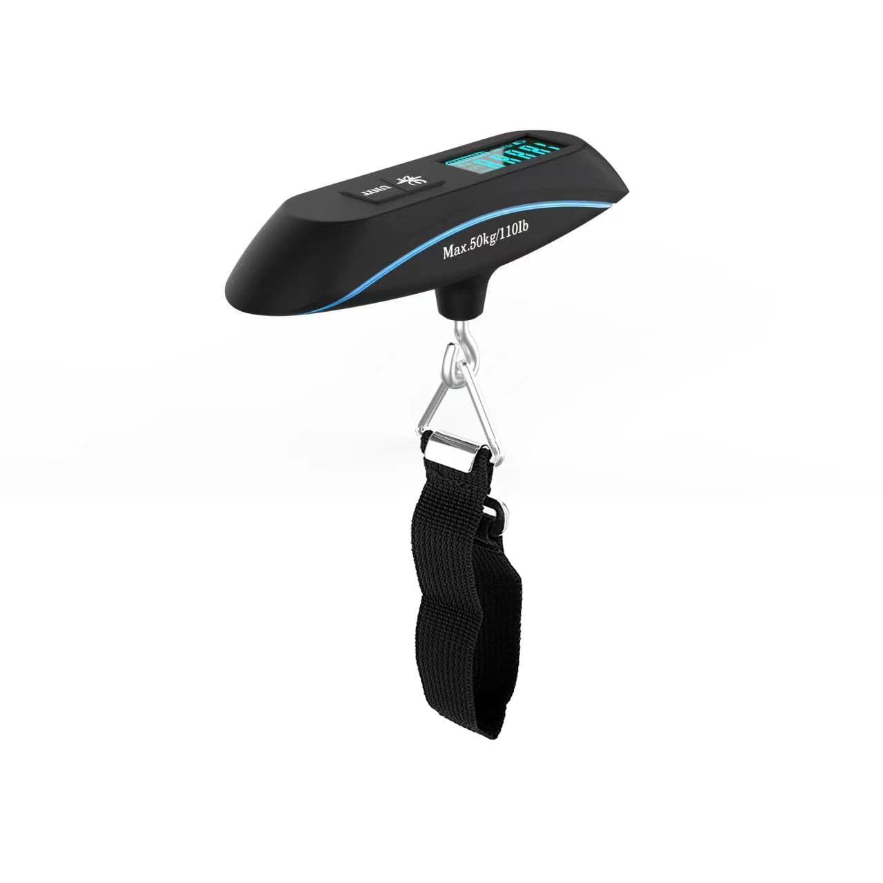 50kg Carry-On Luggage Scale, Portable Electronic Hook Scale for Small Packages(Svart)