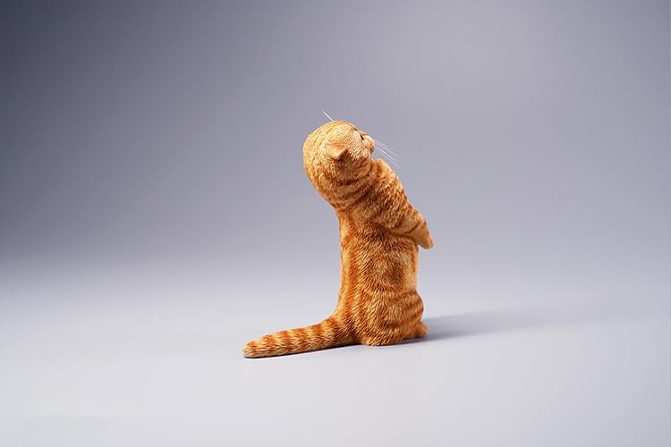 Statue de chat debout AMITD en polyrésine avec détails intriqués déco