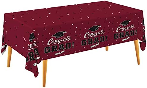 Gatherfun Graduation Tablecloths Graduation Party Table Decorations Waterproof Plastic Rectangular Disposable Table Cover for Congrats Grad Party Supplies 3PCS 54×108 Inch, Maroon Gatherfun Graduation Tablecloths Graduation Party Table Decorations Waterproof Plastic Rectangular Disposable Table Cover for Congrats Grad Party Supplies 3PCS 54×108 Inch, Maroon