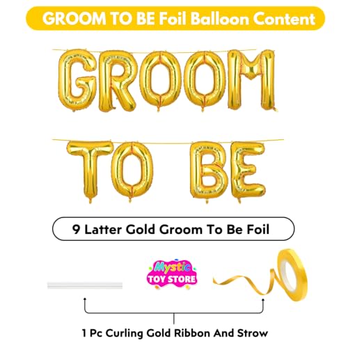 Image of Groom To Be Banner Gold for Wedding Home Boys Foil Balloon Decoration Decor Celebration Golden