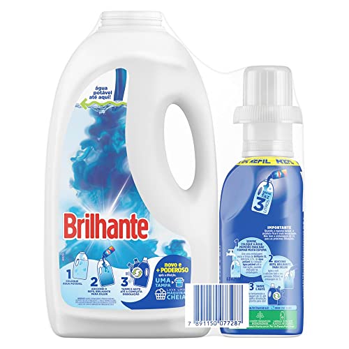 Kit Garrafa para Diluição + Lava-Roupas Líquido Concentrado para Diluir Brilhante Limpeza Total 500m