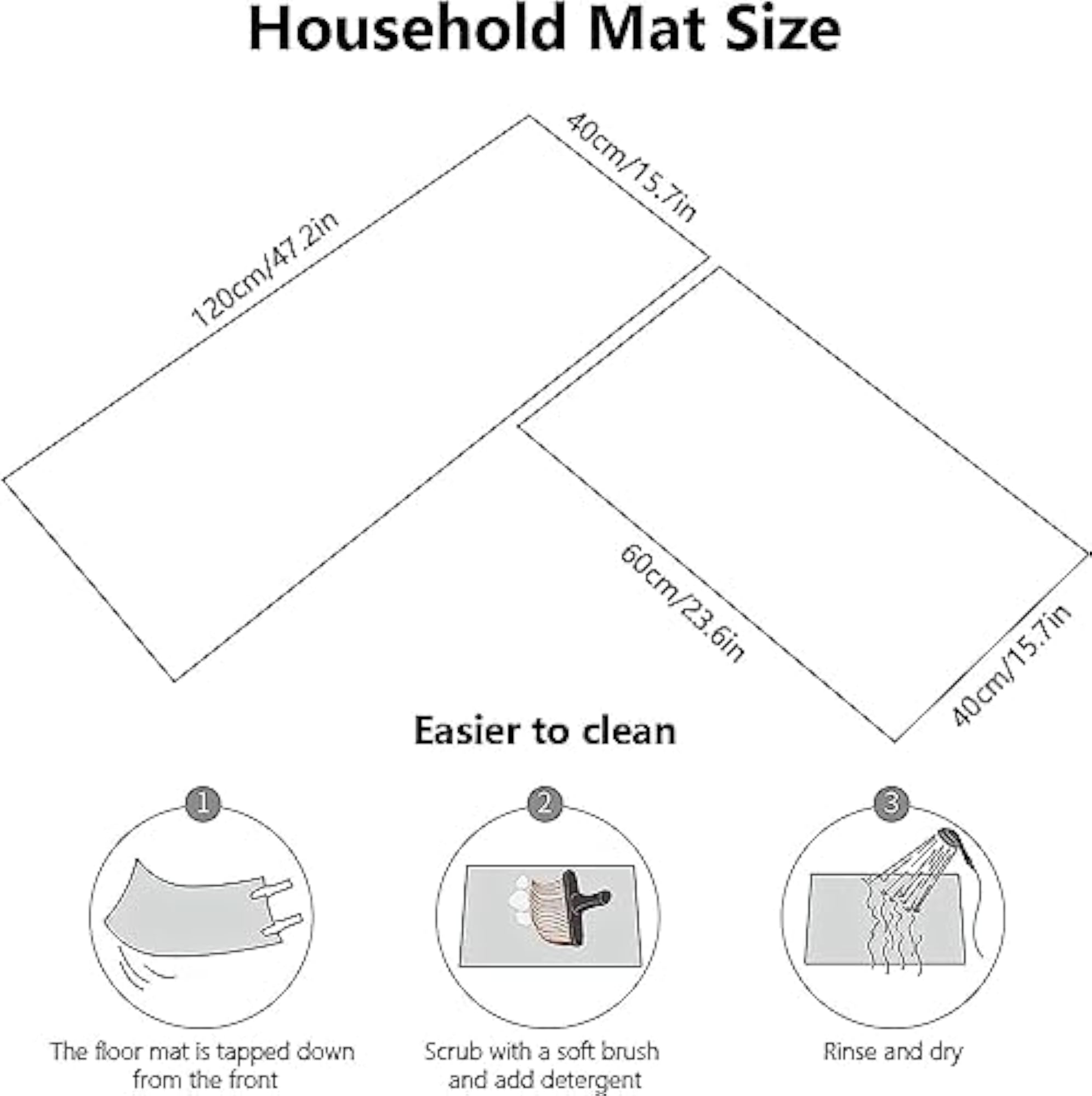 Kitchen Rug Set for Floor, 2 Piece Anti-Fatigue Mats