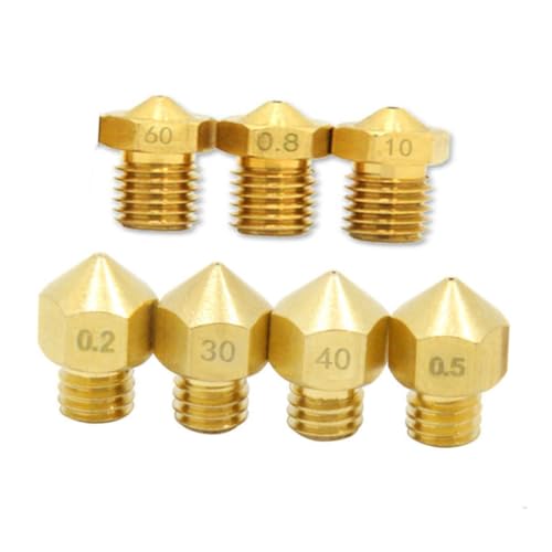 CHILDWEET 7pcs 1.75mm Brass 3d Printer Nozzle with External Thread Connection Compatible with 1.75mm 3d Printers Style