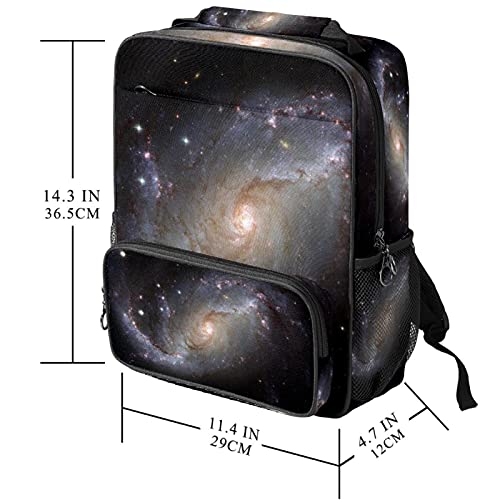 Sac à dos décontracté imprimé galaxie avec compartiment ordinateur