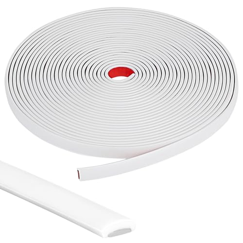 LALAGO 10M Molduras Flexibles Autoadhesivas Blanco, Molduras de Estuco 3D Decorativas para Pared, Molduras de Techo Peel and Stick Molduras Esquineras para Bricolaje, Suelo, Bordes de Baldosas