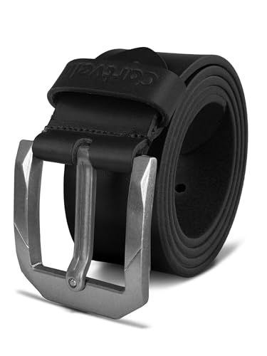 Cartvelli Premium Vintage Ledergürtel Herren Schwarz 110cm Made in Italy mit Geschenkbox Echt-Leder Herrengürtel Vollleder Jeansgürtel breiter Leder Gürtel 40mm jeans chino pants ITA25s-110