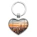 New York Skyline Sunset Penthouse Suite View Keychain Heart Love Metal Key Chain Ring