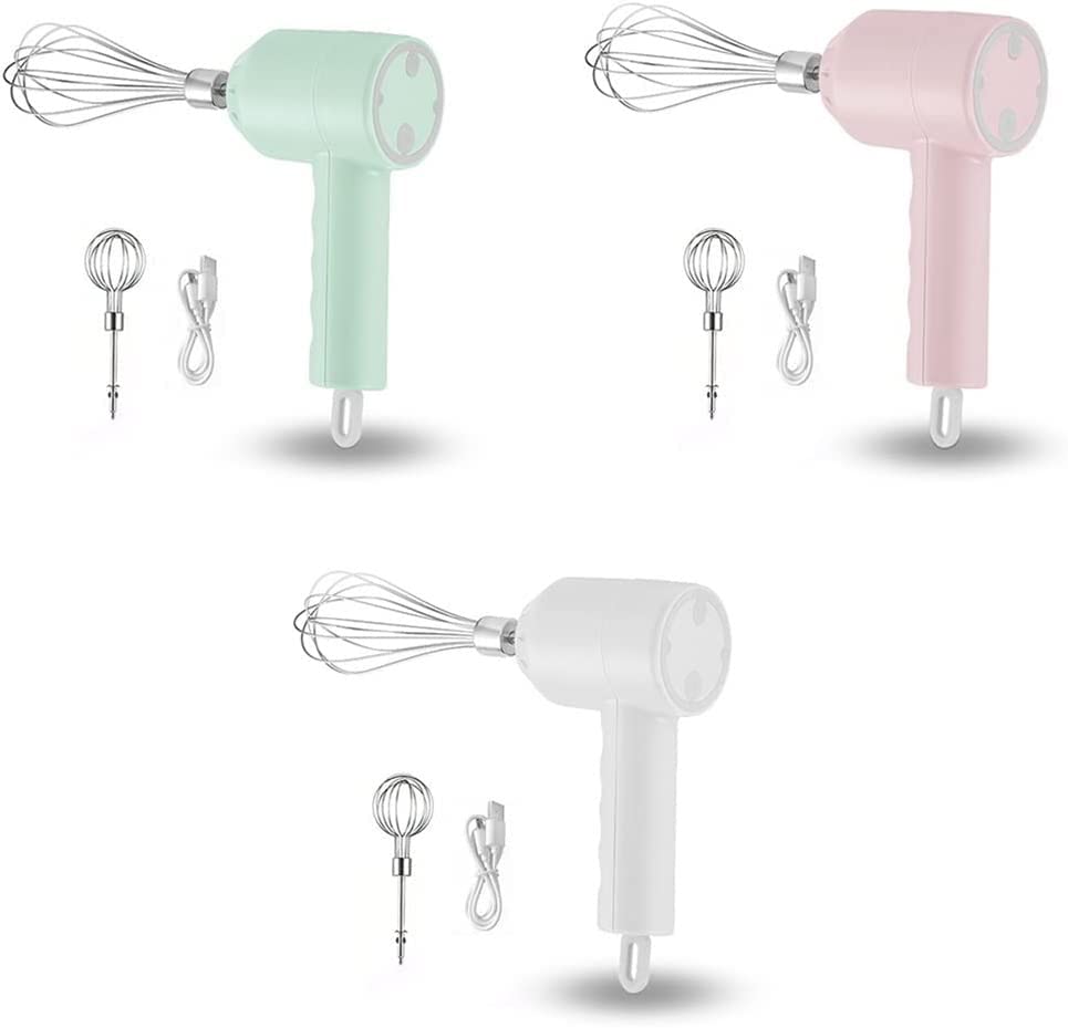 QWBDNMQP Frusta for Uova Frullino for Le Uova Ricaricabile Senza Fili USB Cottura Domestica(White)