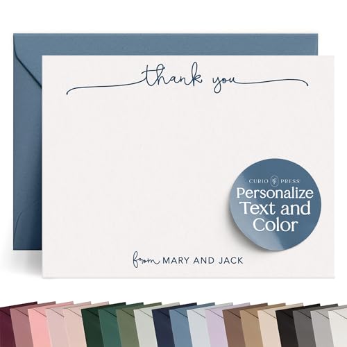 Personalized Stationery for Women And for Men - Flat Notecards wi...
