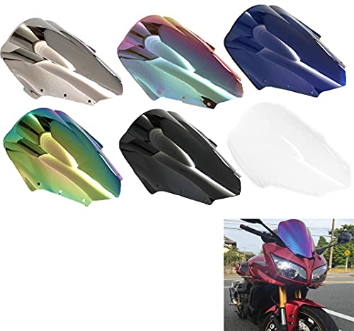 JaneShop Pare-Brise de Pare-Brise de déflecteurs de Vent de Double Bulle de Moto pour Yamaha FZ1 FZS1000 Fazer 2006-2011 (Noir)