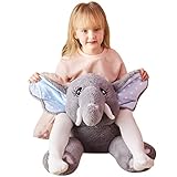 ❤ Gigante mide 78 cm de alto: IKASA es una marca que se enfoca en producir juguetes de peluche gigantes, diseñamos este elefante de peluche gigante para darle más opciones. Simplemente haga clic en nuestra marca e ingrese a la tienda para obtener un juguete encantador para sus seres queridos.