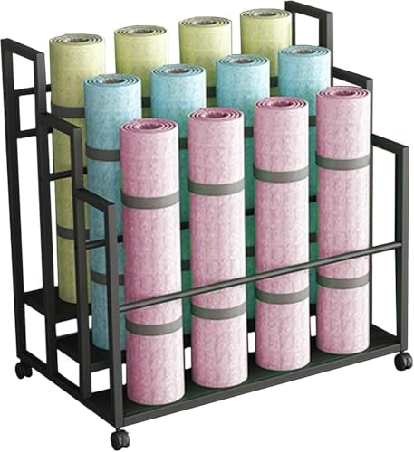 Soporte de metal para esterilla de yoga resistente y organizador de pilates para el gimnasio 2