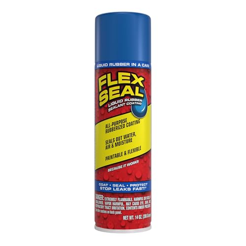 Image of Flex Seal, 14 oz, Blue, Stop Leaks Instantly, Waterproof Rubber Spray On Sealant Coating, Perfect for Gutters, Wood, RV, Campers, Roof Repair, Skylights, Windows, and More