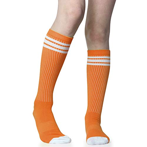 Image of 3 Pairs of juDanzy Knee High Boys or Girls Stripe Tube Socks for Soccer, Basketball, Uniform and Everyday Wear
