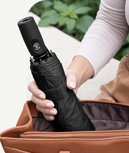 Image of Repel Windproof Travel Umbrella - Compact & Withstands Winds up to 100MPH, Strongest Premium Auto Folding Umbrella for Rain and Sun - Durable, Light & Portable for Women & Men, Fits Backpack & Cars