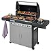 Campingaz 4 Series Classic LS Plus Gas Grill Barbecue con 4 Bruciatori, Sistema di Pulizia Facile InstaClean, 2 Tavoli a Lato, Grigio, 160.3 x 60 x 115.6 cm