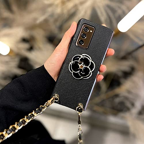 Housse cuir Samsung Galaxy Z Fold 3 4 lanière métal pour garder les mains libres