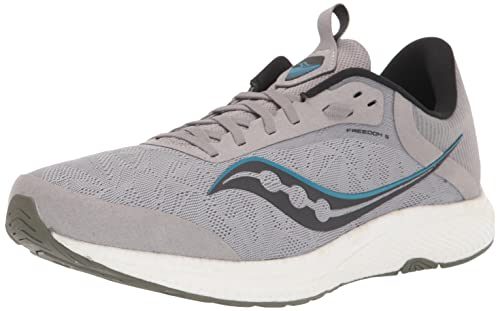 Saucony Men's Freedom 5 Running Shoe, Alloy/Topaz, 13 Medium
